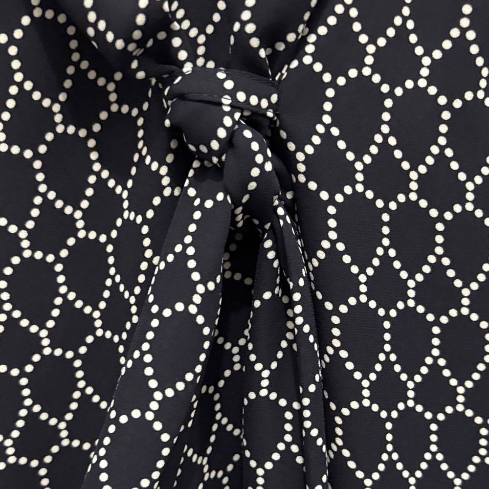 Adrianna Papell Navy Geometric Shirt - Picture 3 of 7